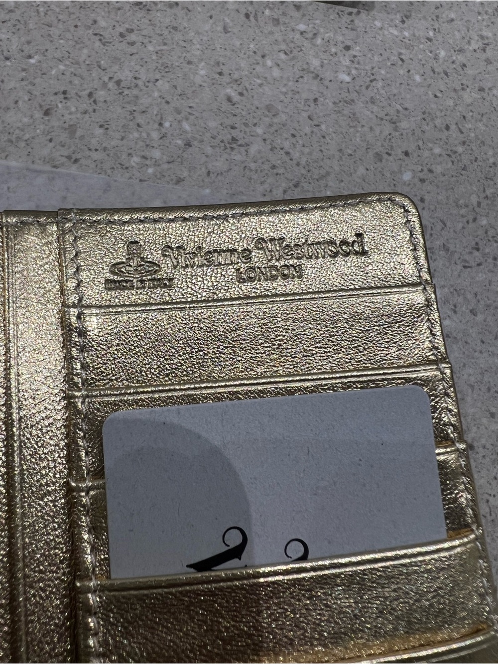 Vivienne Westwood Metallic Gold Leather Flap Wallet with Orb Emblem - Picture 7 of 10